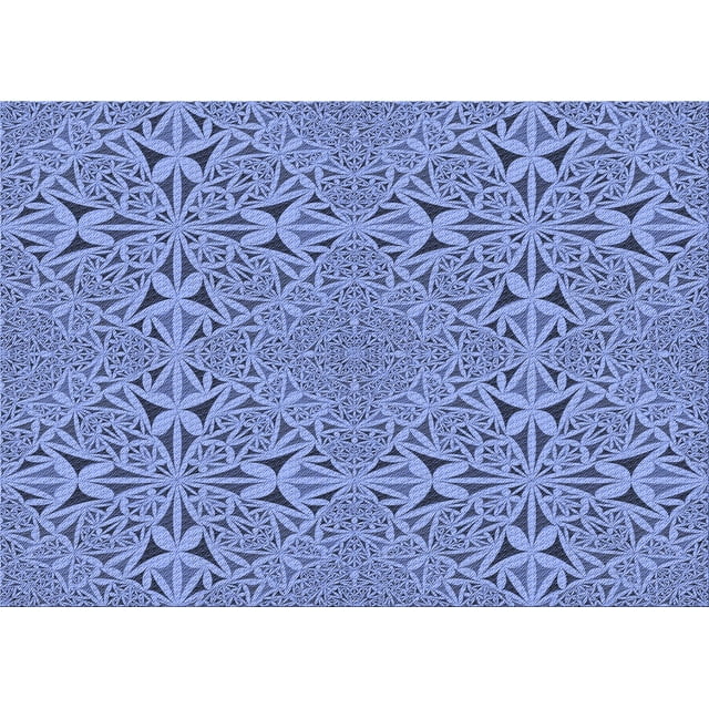Ahgly Company Machine Washable Indoor Rectangle Transitional Day Sky Blue Area Rugs, 5' x 8'