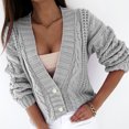 thumbnail image 4 of Cárdigans de punto para mujer Abrigo suelto de gran tamaño con bolsillo grueso Suéteres Abrigo Fridja BV0+3765, 4 of 8