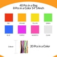 thumbnail image 2 of 40 Pcs 14 x 14 Inch Colored Cellophane Paper Cello Sheets Wraps Multi-Colored Cellophane Transparent Gift Wrap with 120 Pcs Metallic Twist Ties, for DIY Arts Crafts Gifts Treats Candy Wrapping, 2 of 7