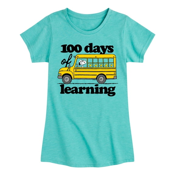Peanuts - 100 Days Of Learning - Toddler & Youth Girls Short Sleeve Graphic T-Shirt