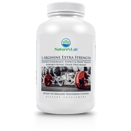 Nature's Lab L-Arginine Extra Strength – 60 Capsules (1 Month Supply) - with Beet Root Powder, Citrulline Malate, Boosts Nitric Oxide Precursors, Stamina*