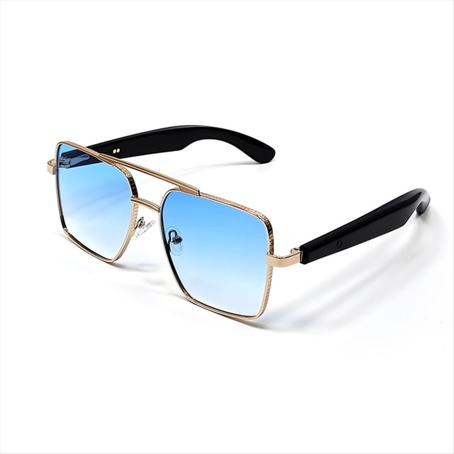 Gafas de Sol Inteligentes, Gafas para Música, Deportes Al Aire Libre, Impermeables, Anti-UV, Bluetooth, Llamadas, para Hombres y Mujeres, Color Azul.