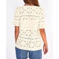 thumbnail image 6 of FreshPretty Lace Tops for Women Blouses Dressy Casual Boho Eyelet Puff Short Sleeve Shirts Spring Summer Clothes Vacation Outfits, 6 of 9