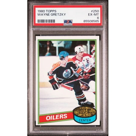 Graded 1980 Topps Wayne Gretzky #250 2nd Year Hockey Card PSA 6 EX-MT