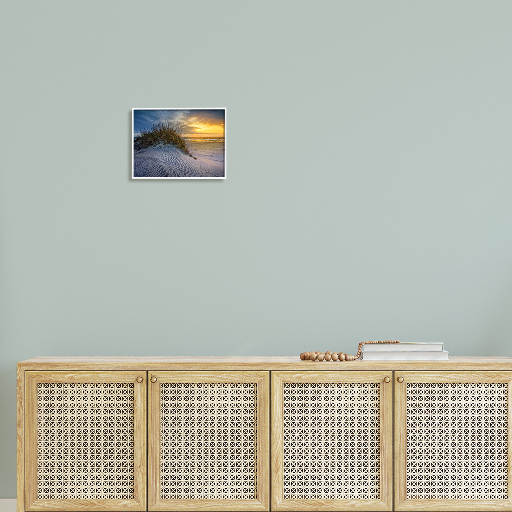 Stupell Beach Sand Dunes Vivid Sunrise Landscape Photography White Framed Art Print Wall Art