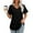 Black, variant on Tdoqot Womens T Shirts 2025 New Trendy- Short Sleeve Loose Fit Casual V-Neck Summer Tops Tees Black Size S-2XL