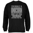 thumbnail image 1 of Chandail à Capuchon Noir pour Adulte avec Costume de Unicorn Humain d'Halloween, 1 of 1