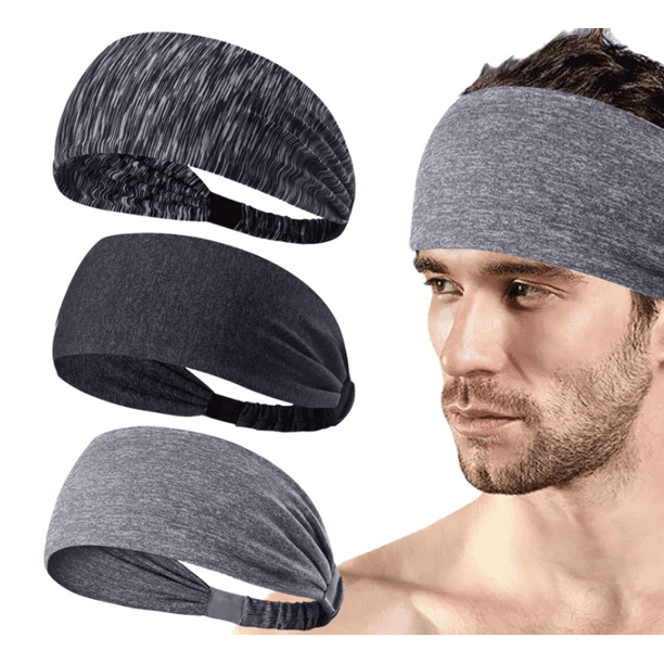 Mens Headbands, 3 Pack Sweat Workout Headbands for Men, Sport Cooling ...