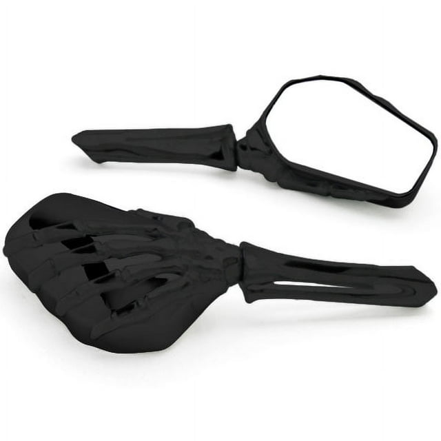 Krator Custom Black Motorcycle Skeleton Bone Mirrors Compatible with Victory Hammer 8-Ball