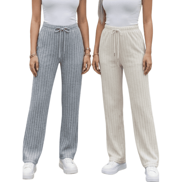Set De Dos Pants De Mujer Pantalones Anchos Casual O Elgante Pans Stretch