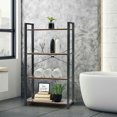 thumbnail image 4 of Spaco 4-Tier Rustic Bookshelf Industrial Bookcase Diaplay Shelf Storage Rack-Brown, Tall Bookshelf, Shelves for Living Room, Home Office, Bedroom, Balcony, 4 of 12