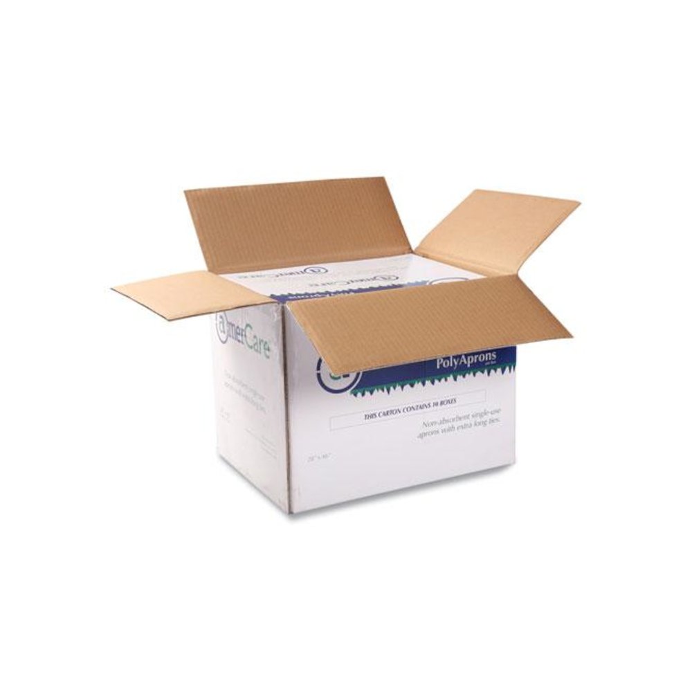 28 in. x 46 in. One Size Fits All Poly Apron - White (500/Carton)