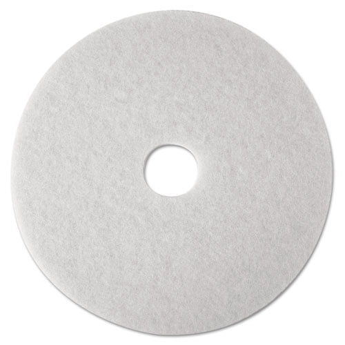 Low-Speed Super Polishing Floor Pads 4100, 14" Diameter, White, 5/carton | Bundle of 2 Cartons