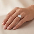 thumbnail image 4 of Rosec Jewels Lab Created Diamond Halo Engagement Ring 3 Carat - IGI Certified - E-VS1 Quality - with Jewelry Box, 925 Sterling Silver, US 4.00, 4 of 8