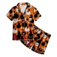 thumbnail image 5 of Leey-World Fall Pajamas Kids Toddlers Halloween Baby Kids Girl Pumpkin Pajama Set Jammies Button Down Sleepwear, 5 of 5