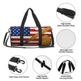 thumbnail image 4 of Zufioo American Flag And Baseball Print Round Sports Travel Duffel Bag, Airplane Weekender Bag, Waterproof Gym Backpack, Unisex, 4 of 6