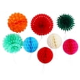 thumbnail image 4 of 40Pcs Colourful Party Fiesta Decorations Paper Fans Paper Flower Ball Honeycomb Balls Set, 4 of 7