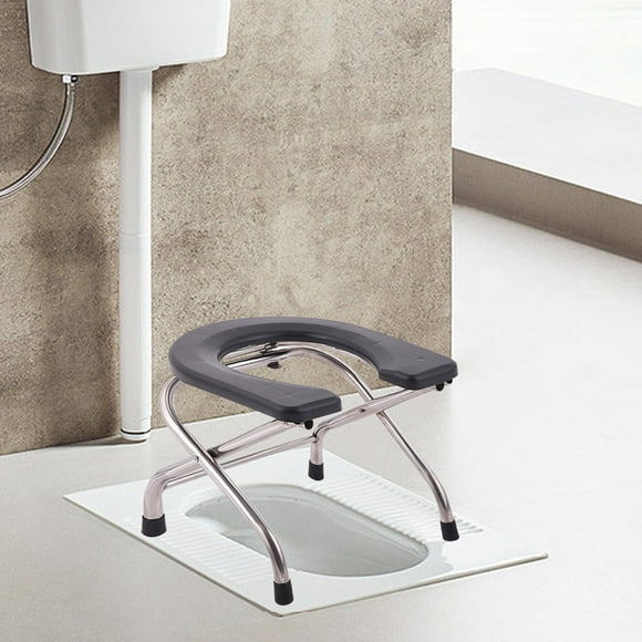 Asiento de inodoro para personas mayores en cuclillas Silla de taburete de inodoro, usos múltiples portátiles, almohadilla antideslizante debajo de la Altura 30cm Salvador Asiento de inodoro en cuclillas