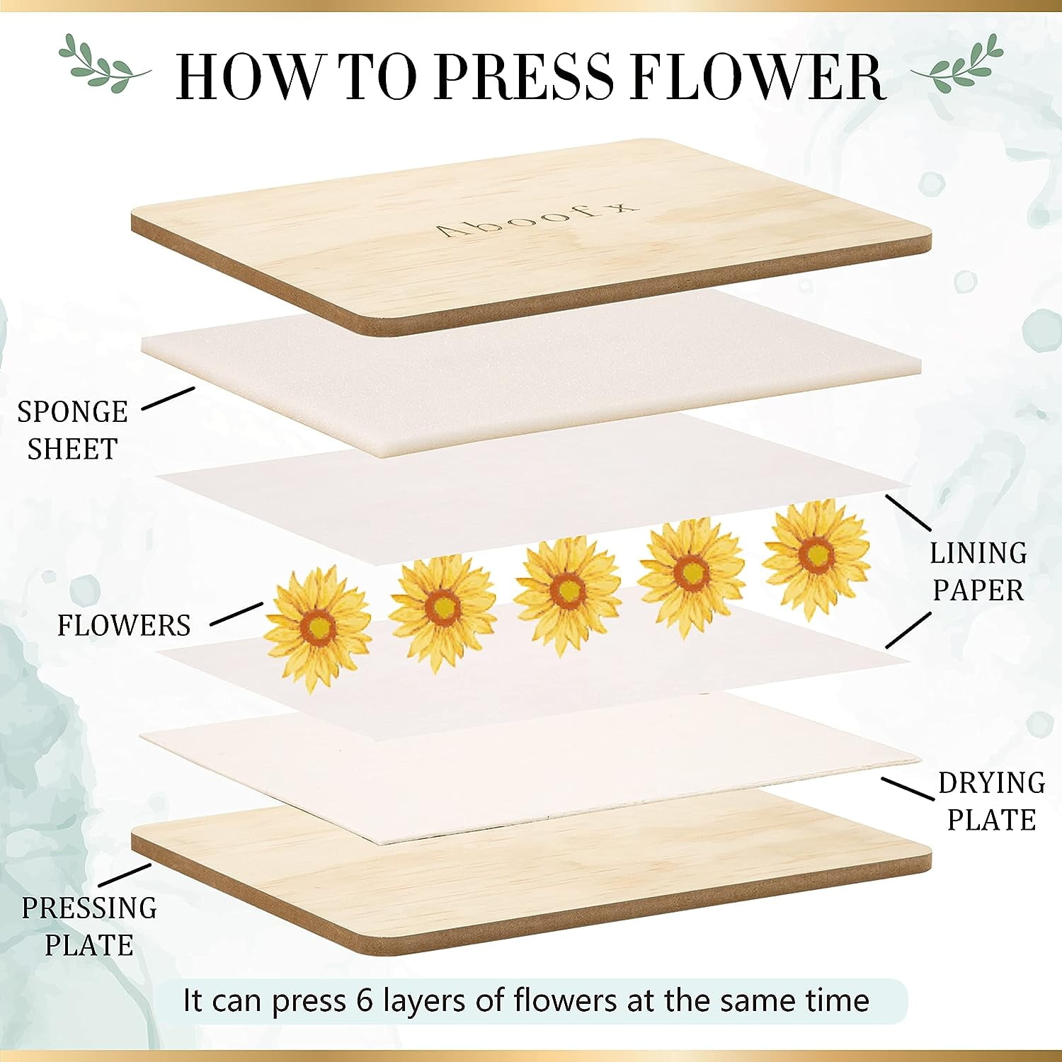 Buy THE WHITE SHOP Large Flower Press Kit for Adults The Flower  Preservation Kit Measures 8.3 x 6.3 • Our Press & Leaf Press is a Great  Gift for Arts and Crafts