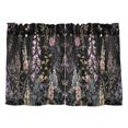 thumbnail image 7 of Yayeee Kitchen Curtains Tier Pair Light Filtering 27"x24" Rod Pocket Short Cafe Window Panel, Dark Flowers Pattern, 7 of 7