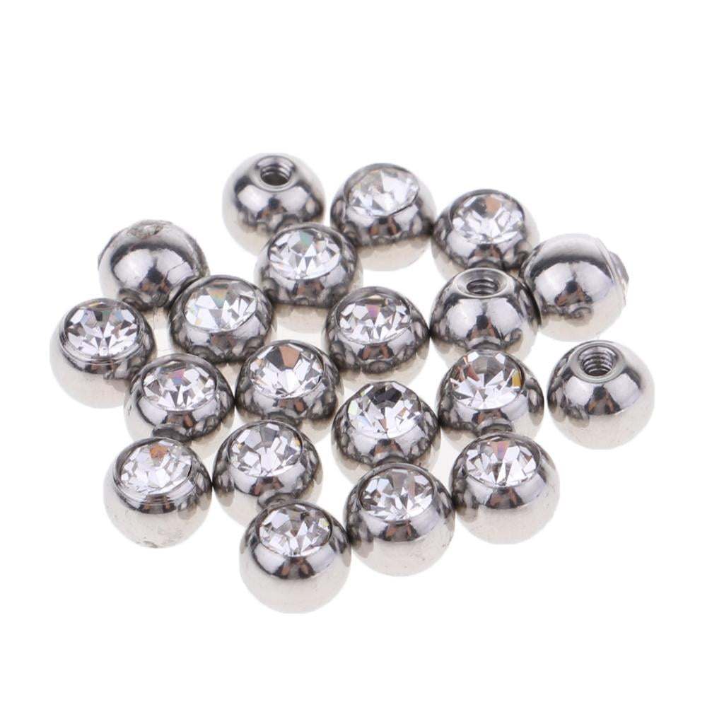 12pcs Body Piercing Ring Screw Ball 3mm 14g Stainless Steel Ball Replace 