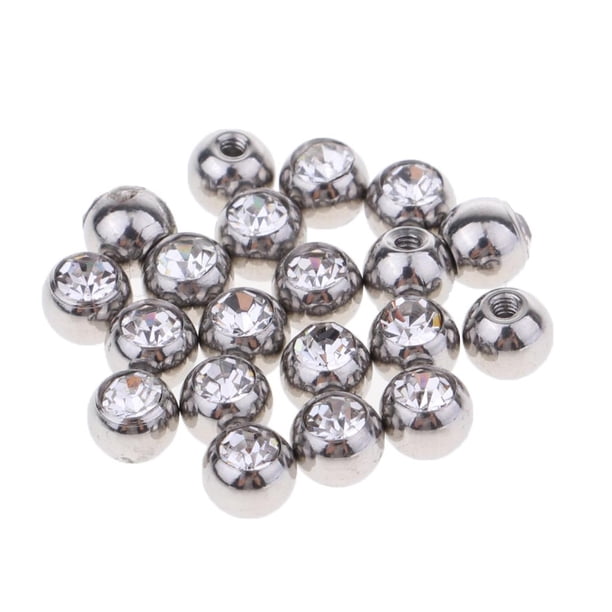 20 bolas de repuesto para piercing de cejas, herraduras y piercings. 1.2 x 4 mm