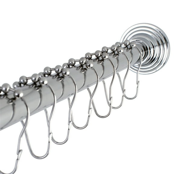 Kingston Brass SCC2711 Adjustable Shower Curtain Rod with Ring Combo SCC2711