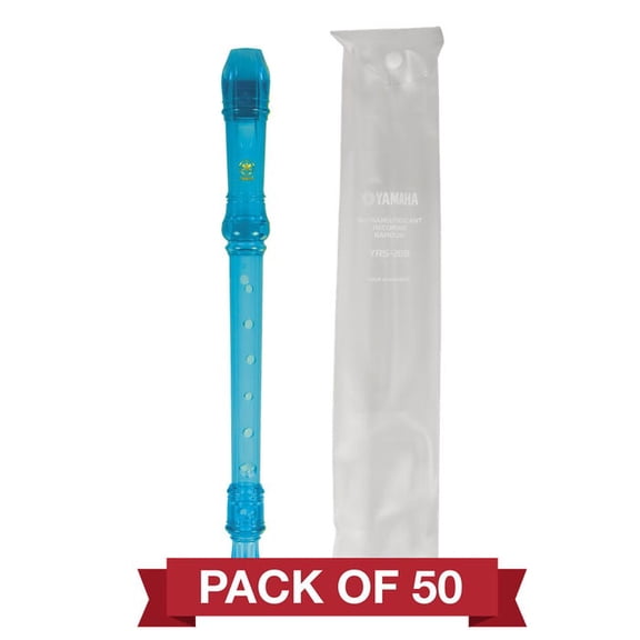 Yamaha YRS-20BB Soprano Recorder 50pk, Translucent Blue
