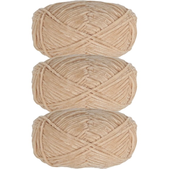 3Pcs 120g Soft Chenille Yarn Velvet Yarn for Crocheting,Fluffy Yarn for Knitting and Croche DIY Craft,Warm Yarn for Bag Hat Scarve Clothe Gloves Slippers Doll