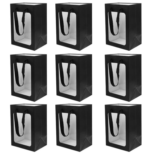12 bolsas de regalo bolsas de ramo bolsas de regalo de boda bolsas de regalo de ventana transparente con asas bolsas de regalo transparentes bolsas de papel bolsas de ramo bolsas de regalo