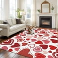 thumbnail image 3 of Love Heart Washable Area Rug 5 x 7 ft Polka Dots, Soft Non Slip Rugs Stain Repellent Indoor Felt Carpet for Living Dining Room Bedroom Home Office, 3 of 9