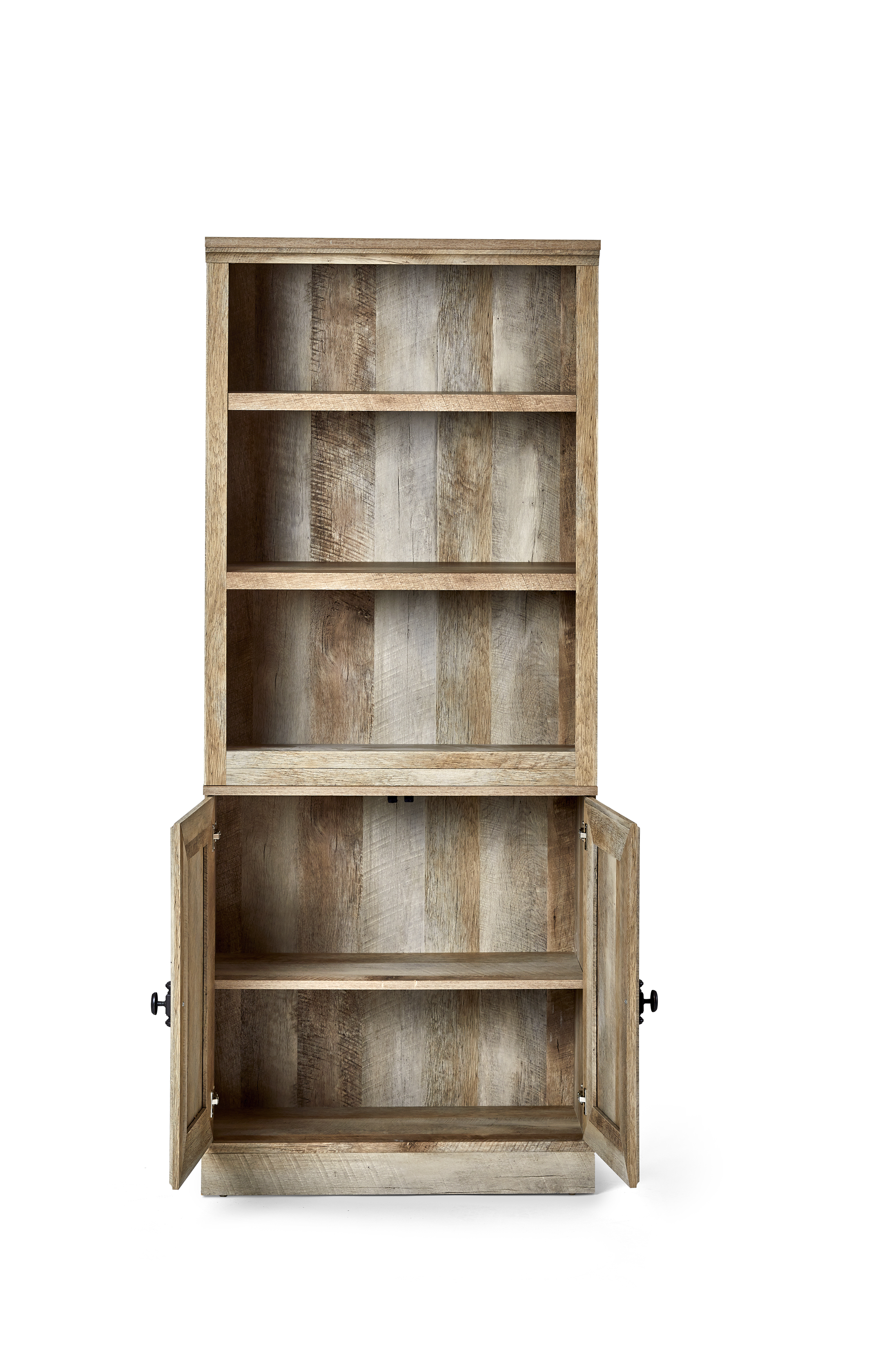 Better Homes & Gardens 71" Crossmill 5 Shelf Bookcase with Doors, Weathered Wood Finish - image 5 of 10