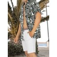 thumbnail image 5 of HAPPY BAY Men's Hawaiian Shirt Summer Beach Shirts Casual Button Down Short Sleeve Dress Shirts for Men 4XL Tropical, Black Vacation Party, 5 of 5