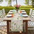 thumbnail image 4 of Table Runners 90 Inches Long Dress Scarves, Watercolor Floral Farmhouse Coffee/Dining/Kitchen Table Runner for Living Room, Spring Flowers Birds Plants Country Beige 13x90 Inch, 4 of 9