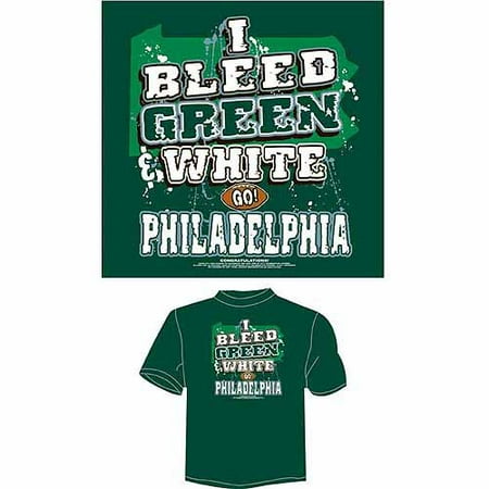 Philadelphia Football "I Bleed Green and White, Go Philadelphia" T-Shirt, Green