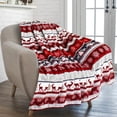 thumbnail image 4 of Manta de franela con estampado de copo de nieve de ciervo navideño, cubierta de rodilla, manta cálida de invierno, decoración de sofá, 4 of 4