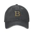 thumbnail image 1 of ZICANCN Casquette de Baseball Réglable Femmes, Alphabet B Pattern Chapeaux pour Hommes Adulte Lavé Coton Denim Baseball Caps Mode, Noir, 1 of 6