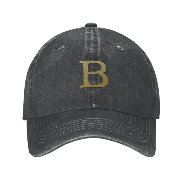 ZICANCN Casquette de Baseball Réglable Femmes, Alphabet B Pattern Chapeaux pour Hommes Adulte Lavé Coton Denim Baseball Caps Mode, Noir