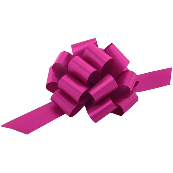 Fuchsia Pink Decorative Pull Bows - 5" Wide, Set of 10, Easter, Spring, Valentine's Day, Mother's Day, Gift Wrap, Gender Reveal, Baby Shower, Breast Cancer Awareness Ribbons, Fundraiser, Pinic Decor