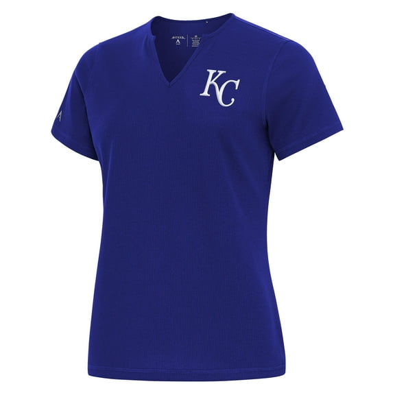 Women's Antigua  Royal Kansas City Royals Notch Neck T-Shirt