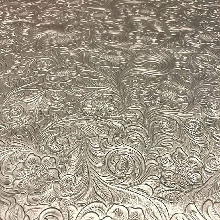 Red Tooled Western Floral PU Faux Leather Upholstery Crafting