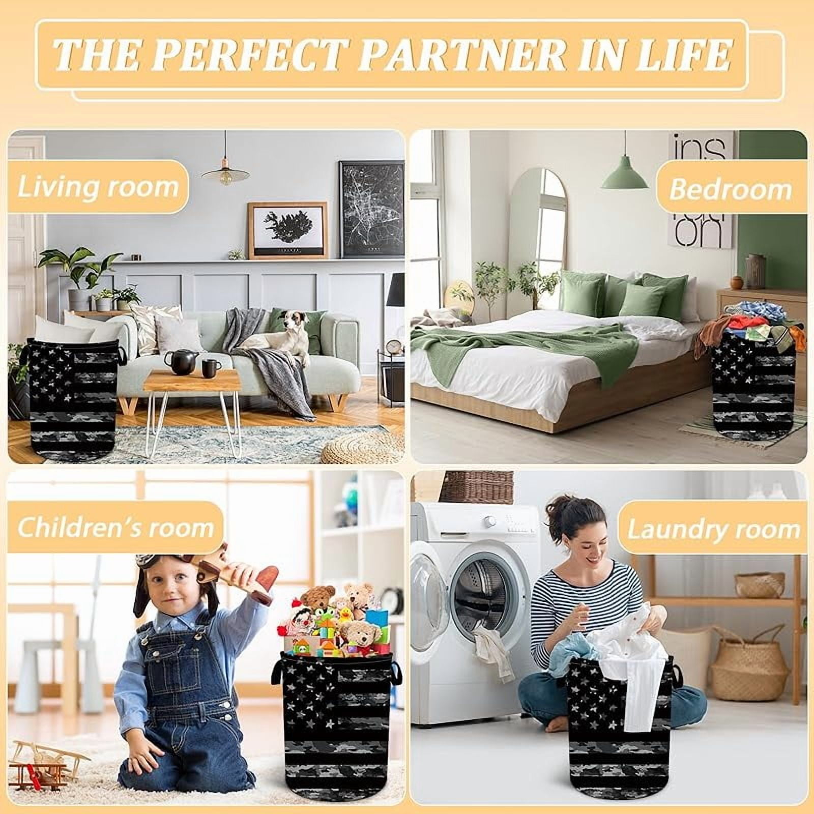 American Football Texture Laundry Basket, Sports Theme Laundry Hamper Foldable Waterproof Funny Tote Bag Dirty Clothes Storage Bucket Toy Organizer for Bathroom/Laundry/Bedroom