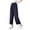 Navy, variant on Girls Straight Leg Ice Silk Pants Comfy Casual Summer Versatile School Uniform Pants with Pockets ,White,7-8 Years