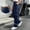 Navy women cargo pants with pockets a1, variant on Cagogo Women's Cargo Pants with Pockets Elastic Waist Loose Streetwear Casual Long Trousers for Work Travel Hiking Outdoor Daily Wear, White 2XL