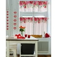 thumbnail image 5 of Valentine's Day Kitchen Curtains Valances and Tiers Set of 3, 24 Inch Length Tier Curtains and Valance Rod Pocket Valance Curtains Set for Kitchen Bathroom Small Windows, 5 of 8