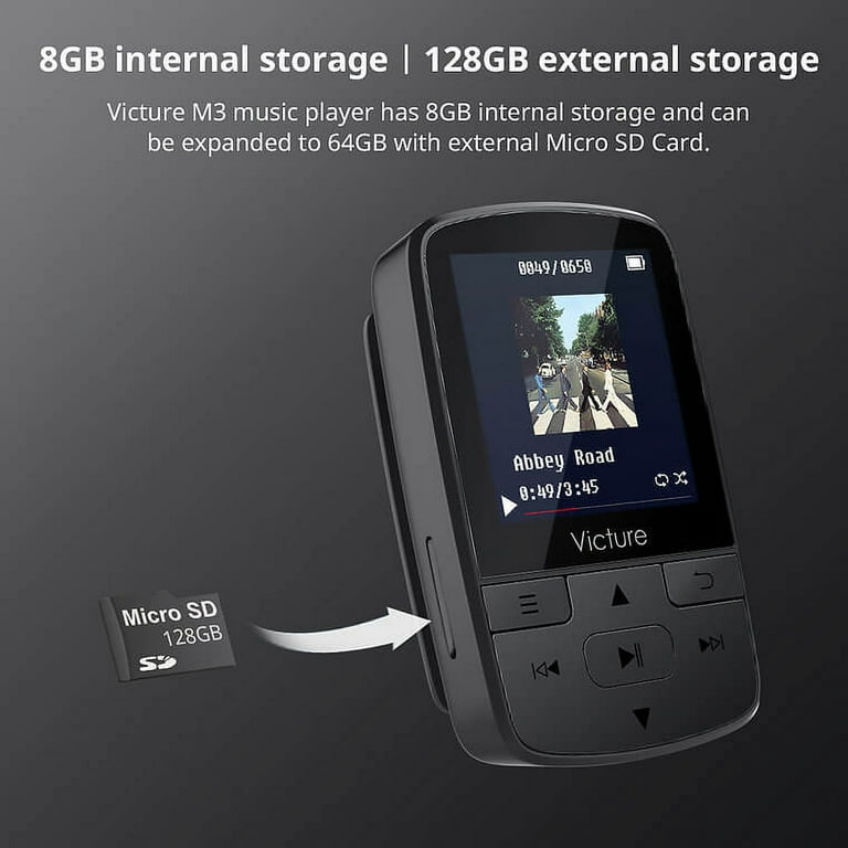 Victure Portable MP3 Player 8GB, Bluetooth, Wireless, Small Victure Portable MP3 Player 8GB, Bluetooth, Wireless, Small