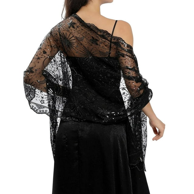 Écharpes Lune à Sequins pour Femmes et Châles de Soirée
