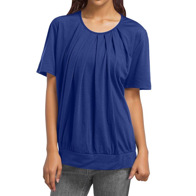 T-shirts Décontractés à Manches Courtes pour Femmes, Tuniques à Encolure Dégagée, T-Shirts Tendance pour Femmes, T-Shirts d'Été Amples pour Femmes, Tuniques Ajustées, Blouse