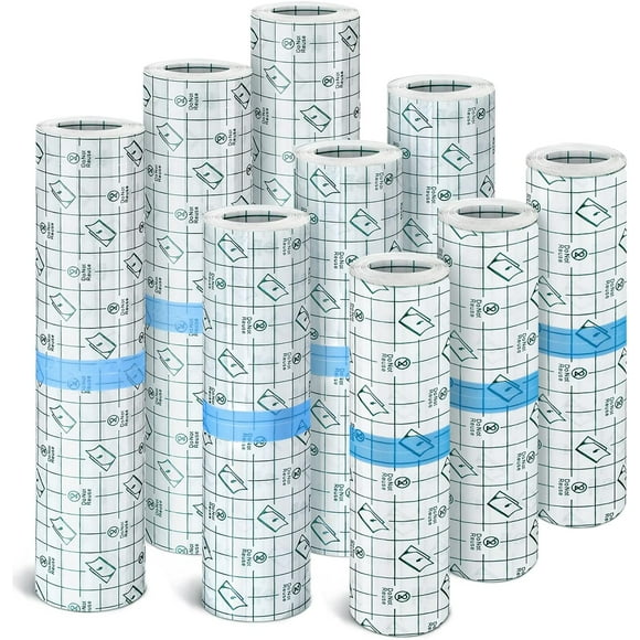 EcoNesxp inches 3 sizes 10 inches 9 rolls waterproof bandage transparent film dressing rolls elastic transparent adhesive bandage shower dressing tape for shower swimming tattoos in 3 sizes