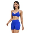 thumbnail image 2 of IBTOM CASTLE Two Piece Workout Sets for Women Y Back Sports Jogger Outfits Bra High Waist Biker Shorts Matching Gym Sets Yoga Pilates Outfits XL Blue, 2 of 7